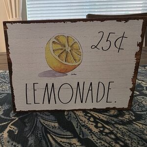 Rustic Lemonade Wall Sign with Yellow and Brown Accents
